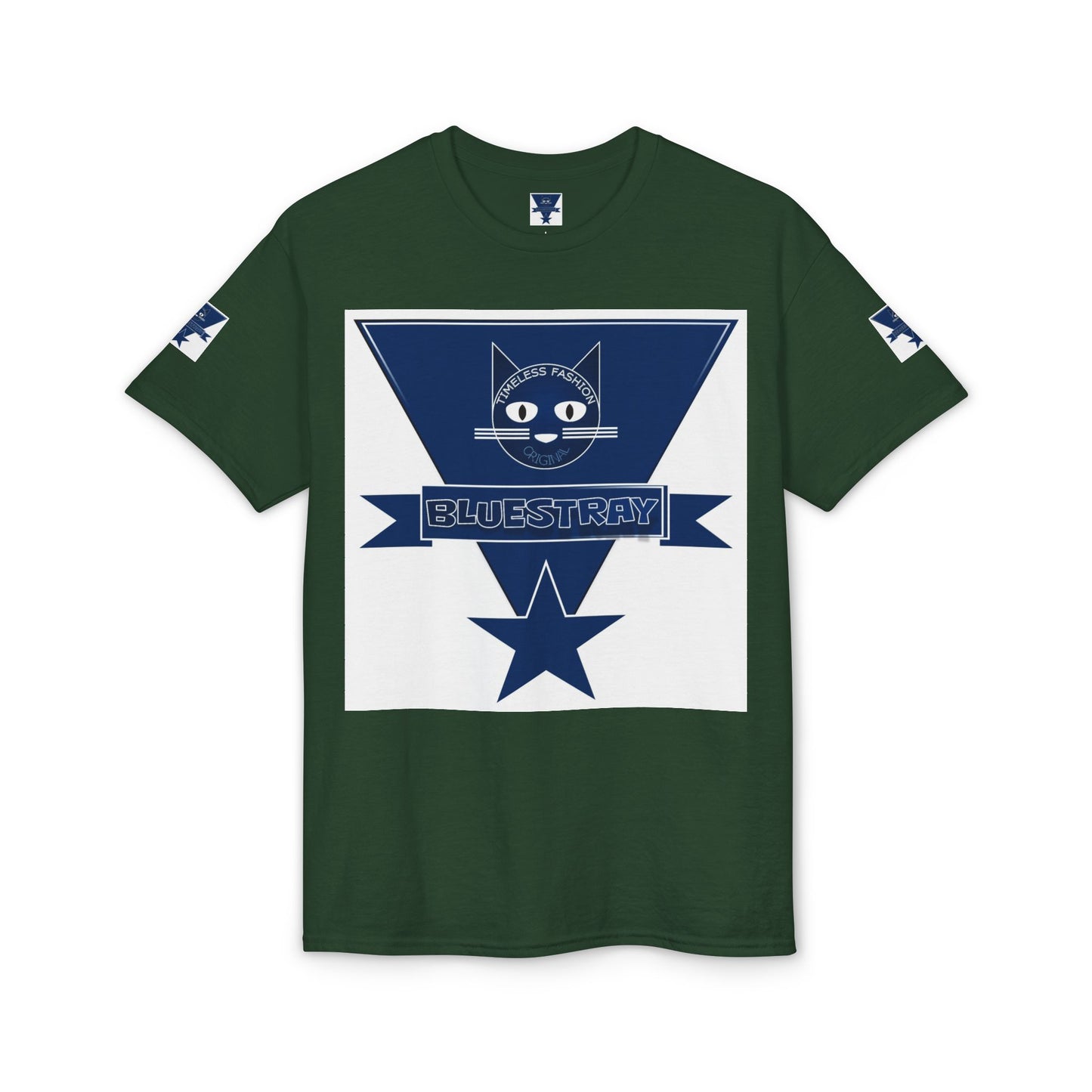 Bluestray Cat Graphic T-Shirt — Retro Star Logo Tee