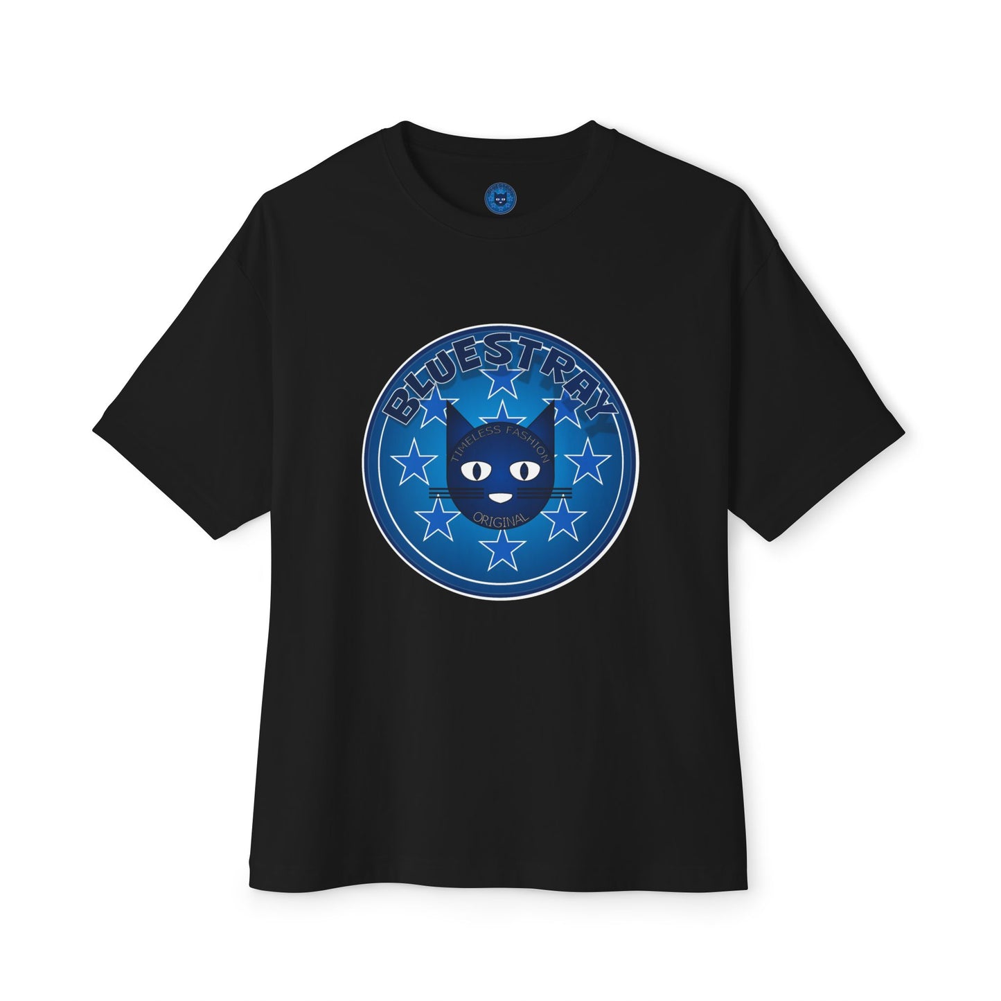 Blue Cat Stars Tee — "Bluestray" Graphic T-Shirt