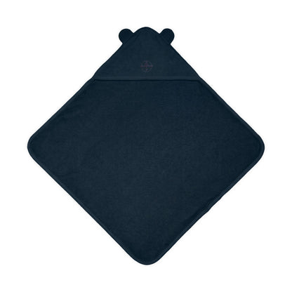 Embroidered Baby Hooded Bluestray Towel with Bear Ears — Soft Terry Hooded Bath Wrap