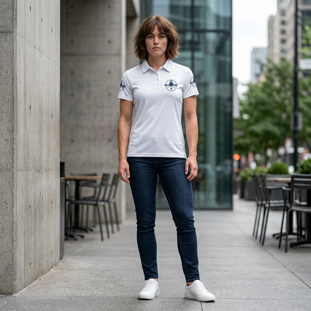 Navy Compass Bluestray Logo Polo Shirt — Classic Nautical Golf Polo