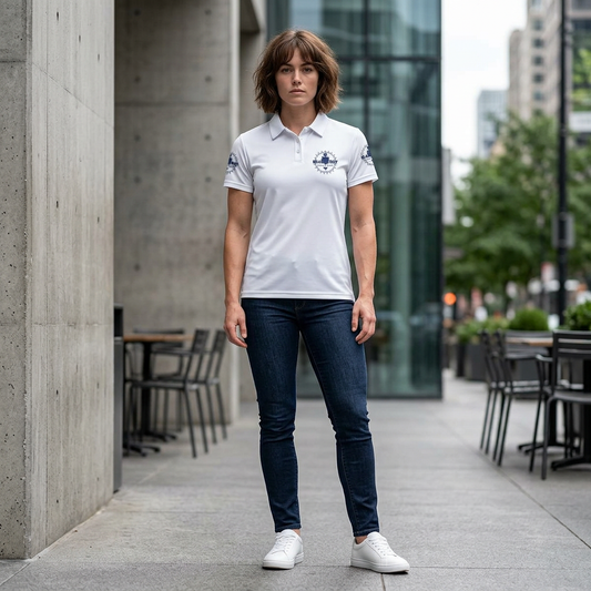 Navy Compass Bluestray Logo Polo Shirt — Classic Nautical Golf Polo