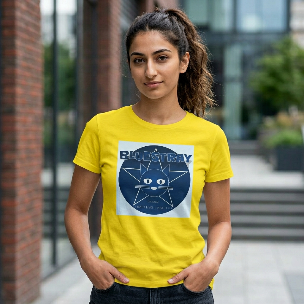 Cat Star Graphic Tee — "Bluestray" Women's Boyfriend T‑Shirt