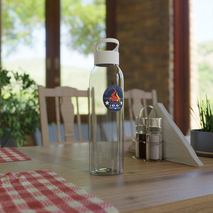 Sky Water Bottle — Clear Reusable Bottle with Nautical Bluestray Logo
