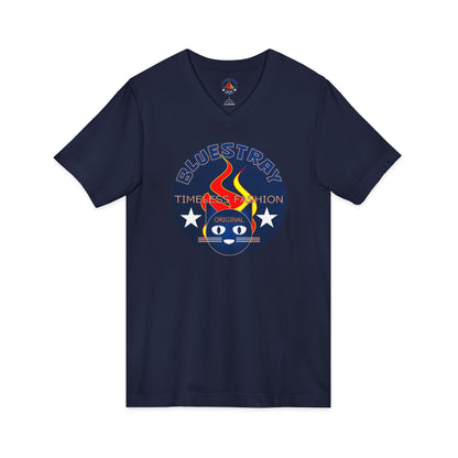 Time Station Equestrian Bluestray Cat V-Neck Tee