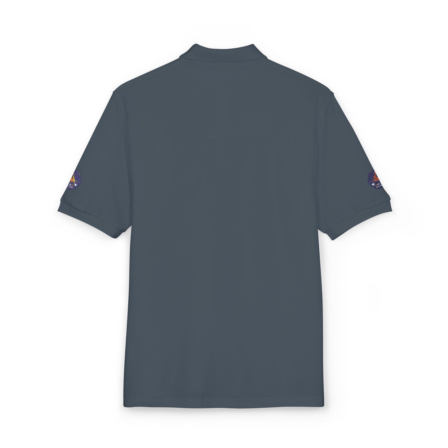 Embroidered Campfire Badge Polo — Outdoor Adventure Bluestray Logo Shirt