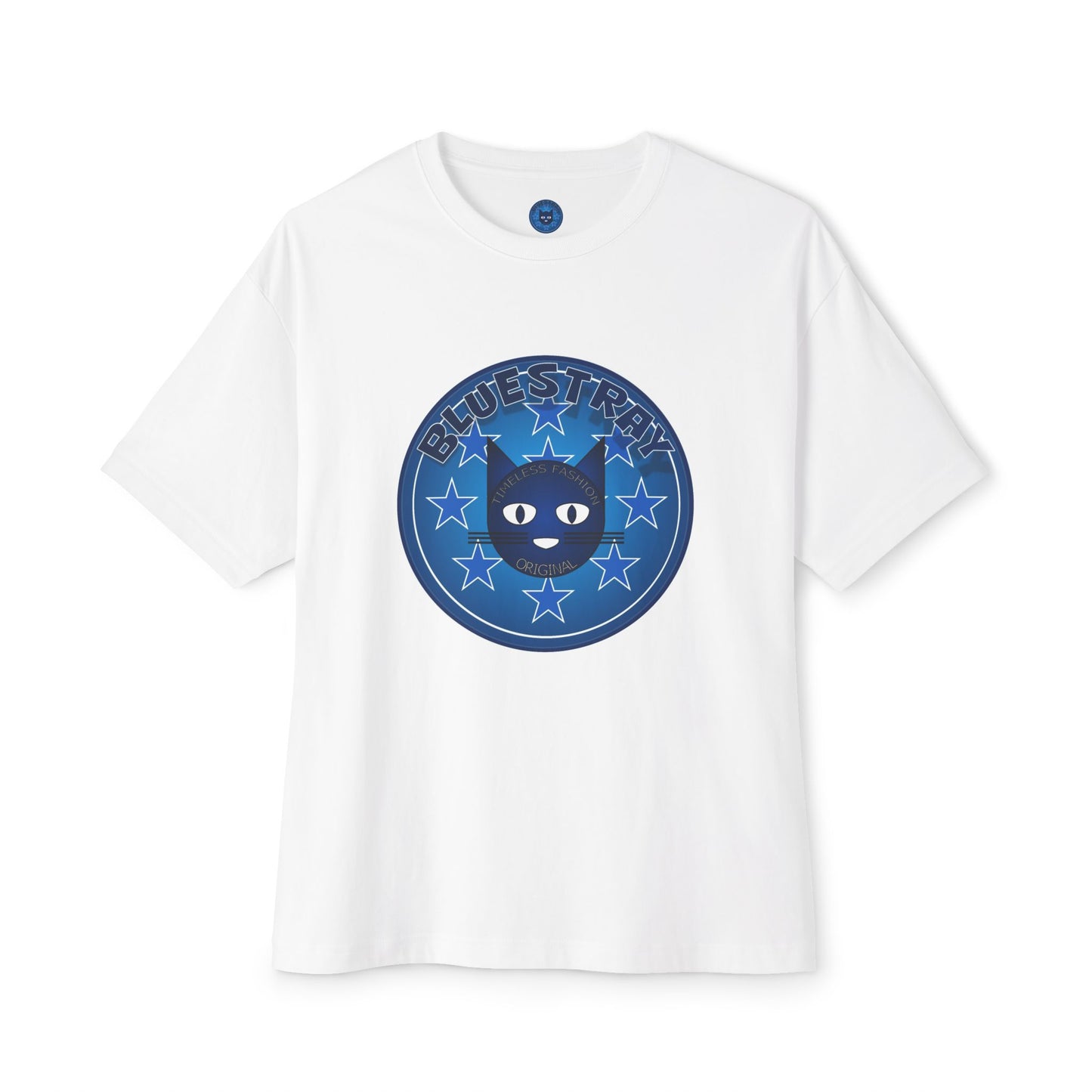 Blue Cat Stars Tee — "Bluestray" Graphic T-Shirt