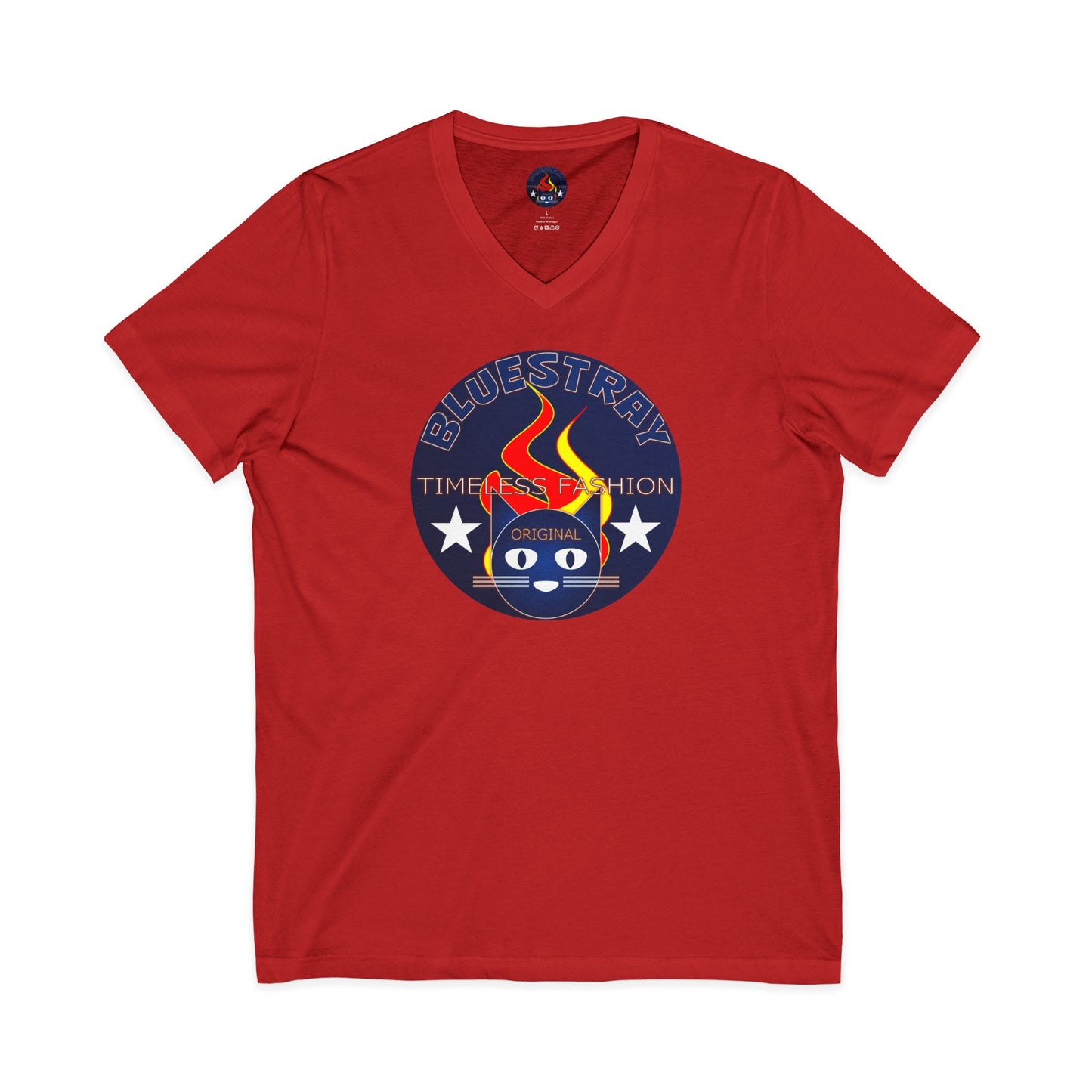 Time Station Equestrian Bluestray Cat V-Neck Tee