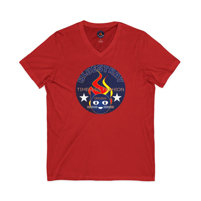 Time Station Equestrian Bluestray Cat V-Neck Tee