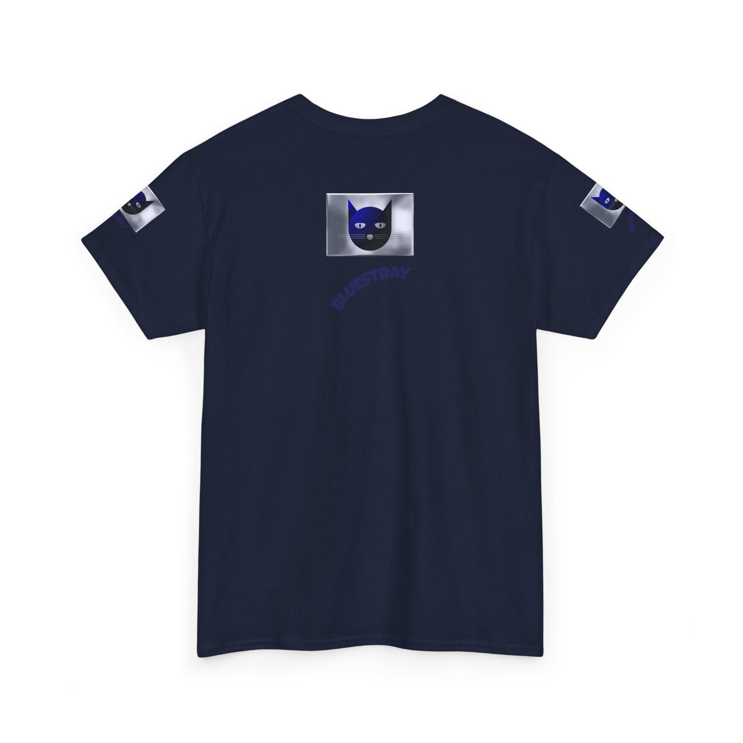 Bluestray Cat Graphic Tee — Retro Blue Cat Design
