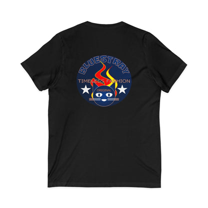 Time Station Equestrian Bluestray Cat V-Neck Tee