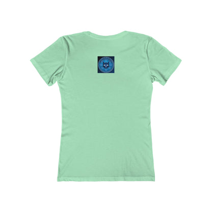 Women’s Boyfriend Tee — Bluestray Crescent Cat Graphic T-Shirt