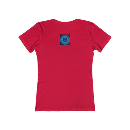 Women’s Boyfriend Tee — Bluestray Crescent Cat Graphic T-Shirt