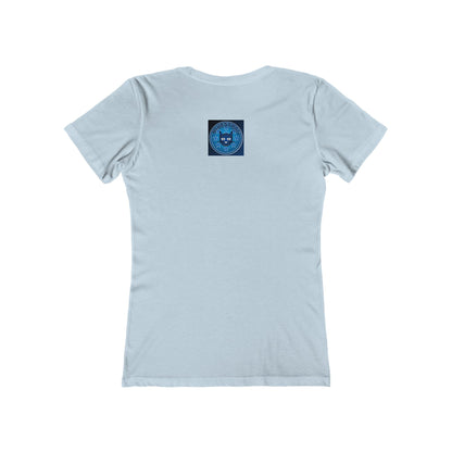 Women’s Boyfriend Tee — Bluestray Crescent Cat Graphic T-Shirt