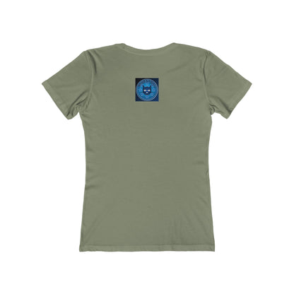 Women’s Boyfriend Tee — Bluestray Crescent Cat Graphic T-Shirt