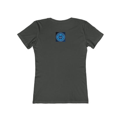 Women’s Boyfriend Tee — Bluestray Crescent Cat Graphic T-Shirt