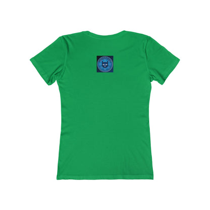 Women’s Boyfriend Tee — Bluestray Crescent Cat Graphic T-Shirt