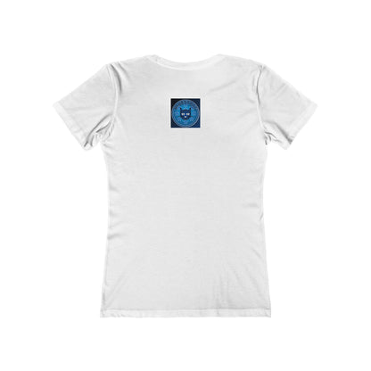 Women’s Boyfriend Tee — Bluestray Crescent Cat Graphic T-Shirt