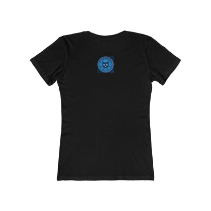 Women’s Boyfriend Tee — Bluestray Crescent Cat Graphic T-Shirt