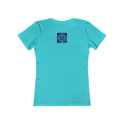 Women’s Boyfriend Tee — Bluestray Crescent Cat Graphic T-Shirt