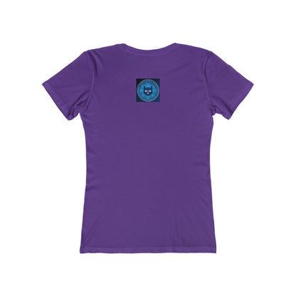 Women’s Boyfriend Tee — Bluestray Crescent Cat Graphic T-Shirt