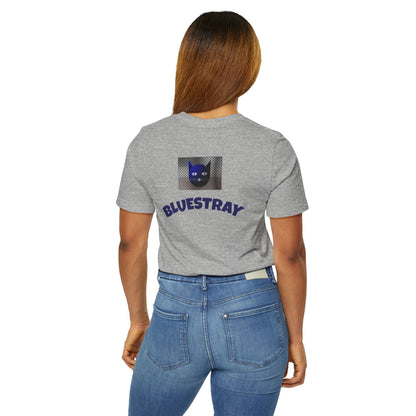 Bluestray Cat Graphic T-Shirt — Retro Blue Cat Logo Tee