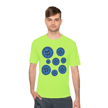 Blue Cat Galaxy Tee — "Bluestray" Graphic Moisture-Wicking Shirt