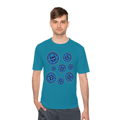 Blue Cat Galaxy Tee — "Bluestray" Graphic Moisture-Wicking Shirt