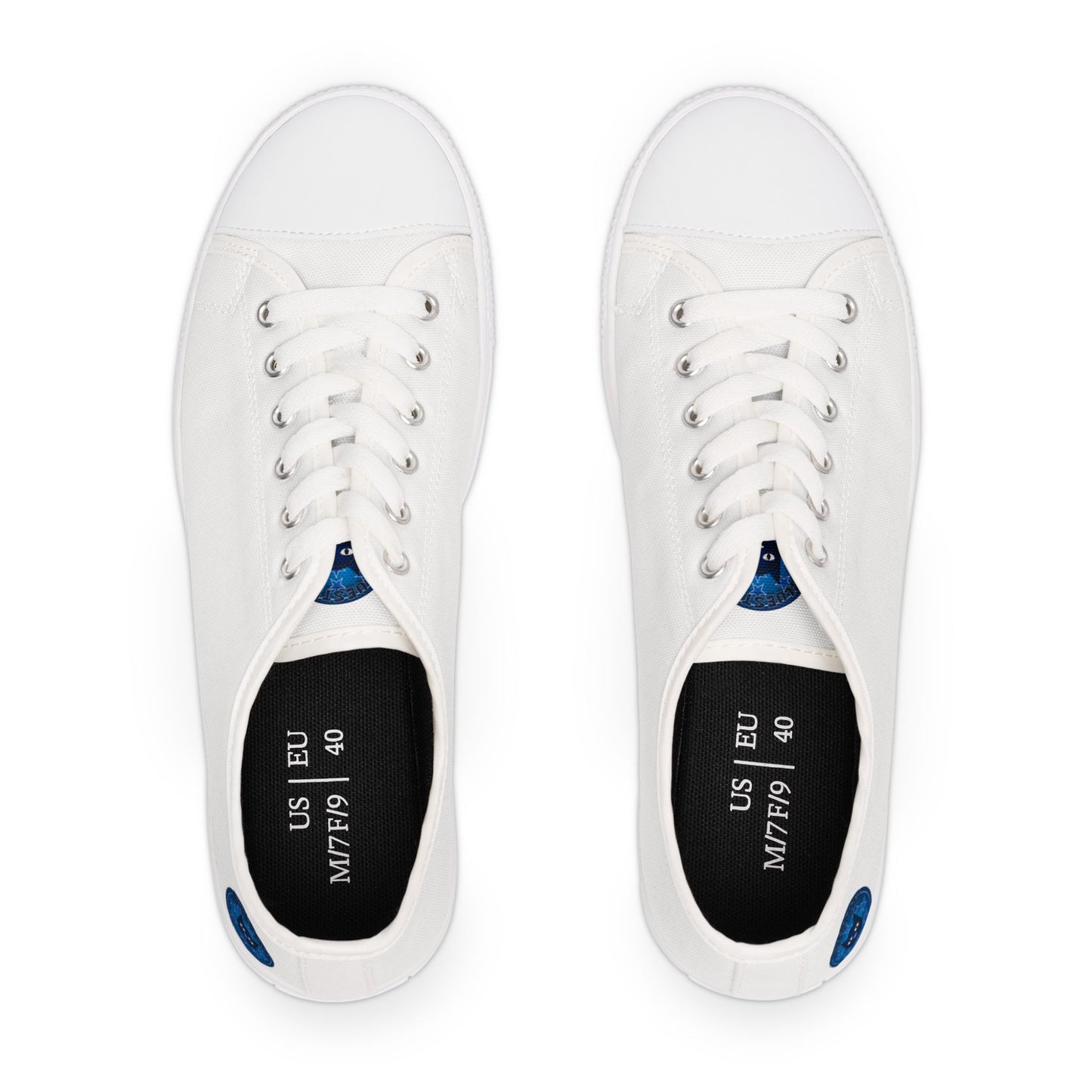 White Women's Low Top Bluestray Sneakers — Classic Casual Canvas Shoes