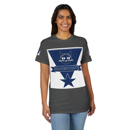 Bluestray Cat Graphic T-Shirt — Retro Star Logo Tee