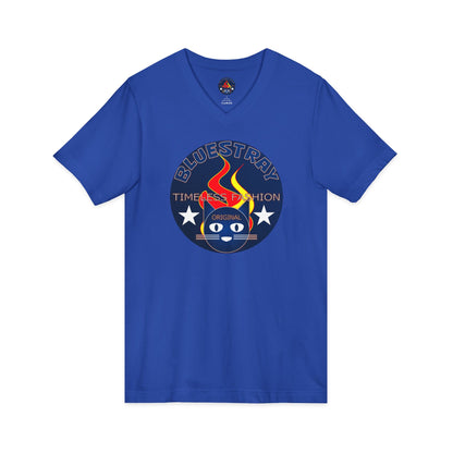Time Station Equestrian Bluestray Cat V-Neck Tee