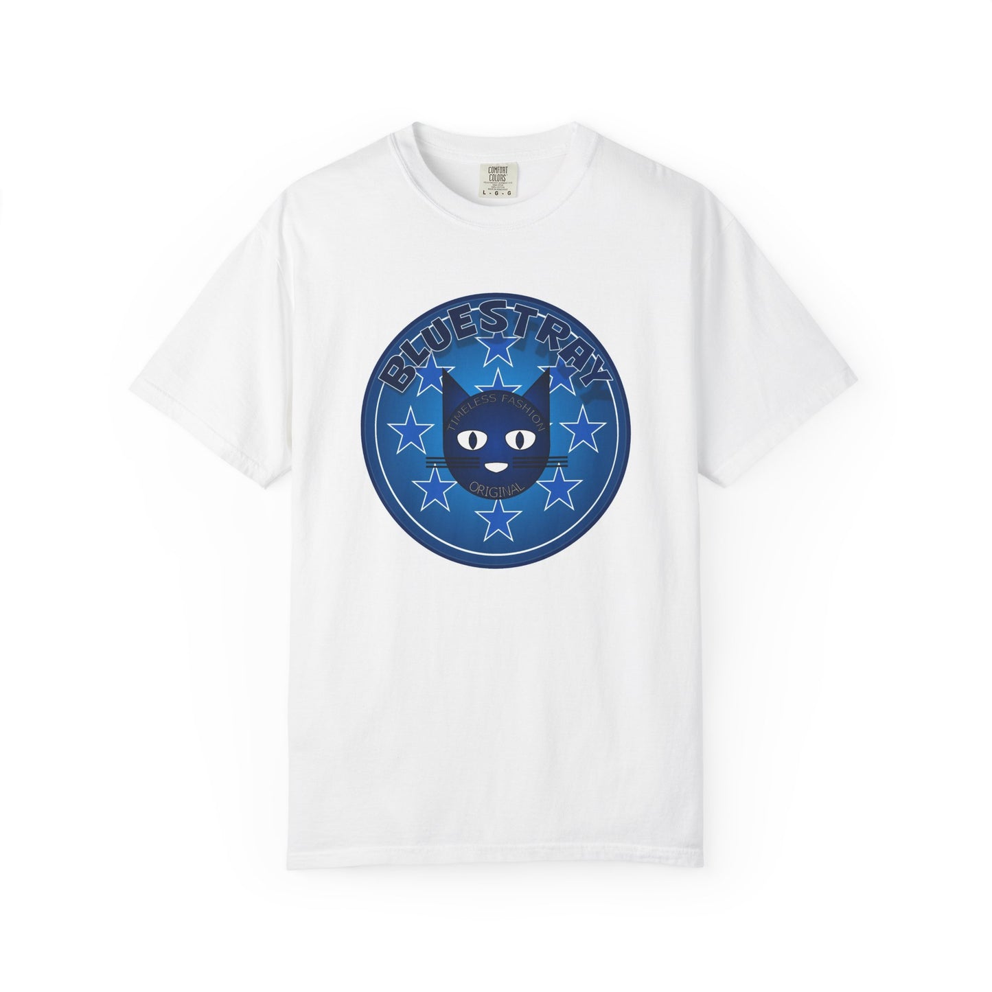 Bluestray Cat Graphic T-Shirt — Retro Star Emblem Tee