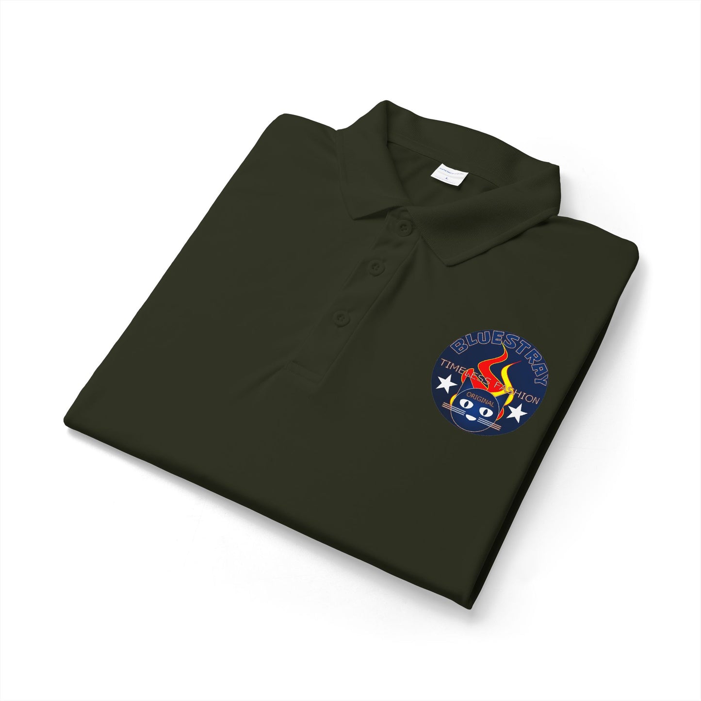 Embroidered Firefighter Patch Polo — Men’s Bluestray Performance Work Shirt