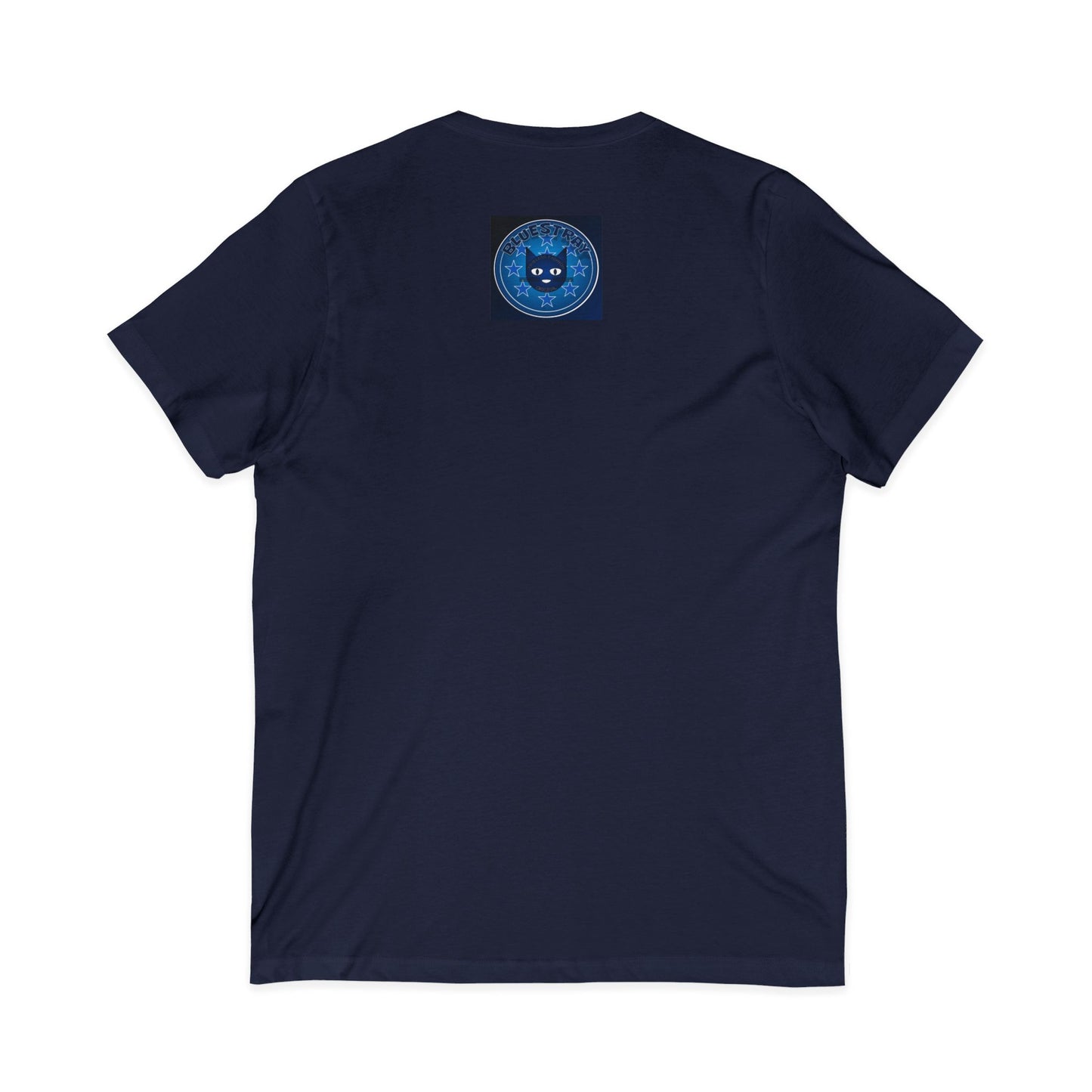 Bluestray Cat V-Neck Tee — Retro Night Sky Cat Graphic Shirt