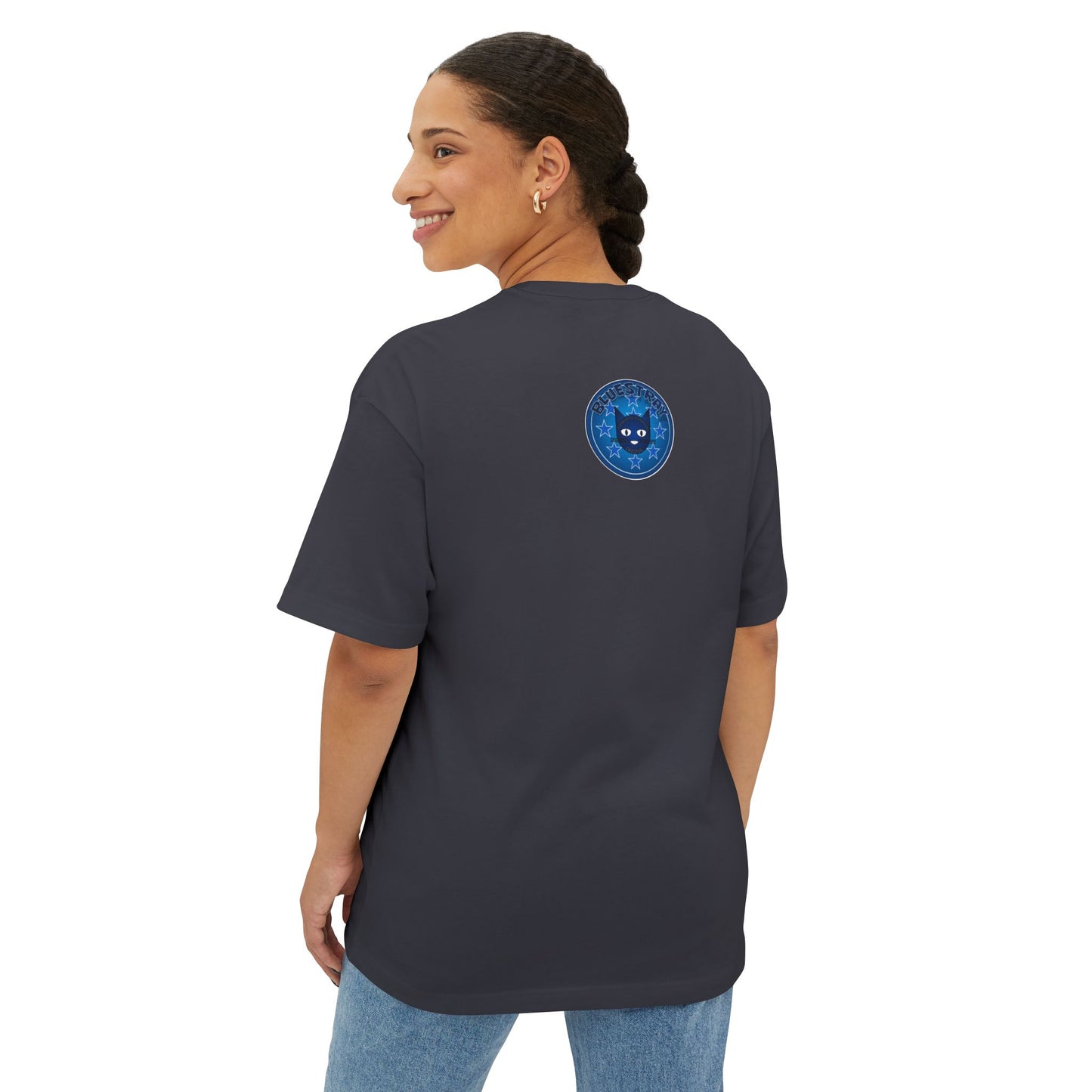 Blue Cat Stars Tee — "Bluestray" Graphic T-Shirt
