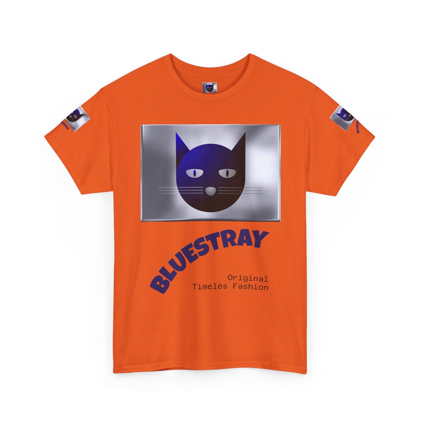 Bluestray Cat Graphic Tee — Retro Blue Cat Design