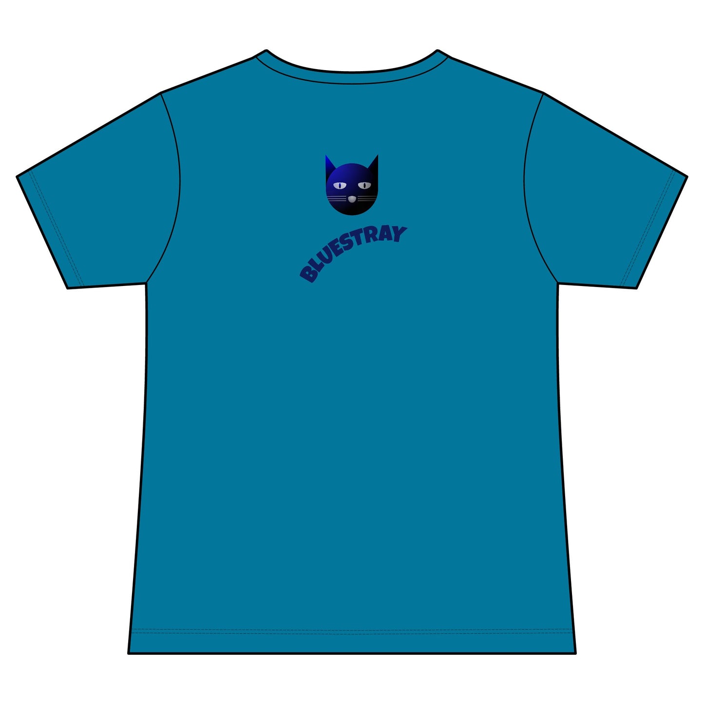 Bluestray Cat V-Neck Tee — Women's Graphic Cat Shirt