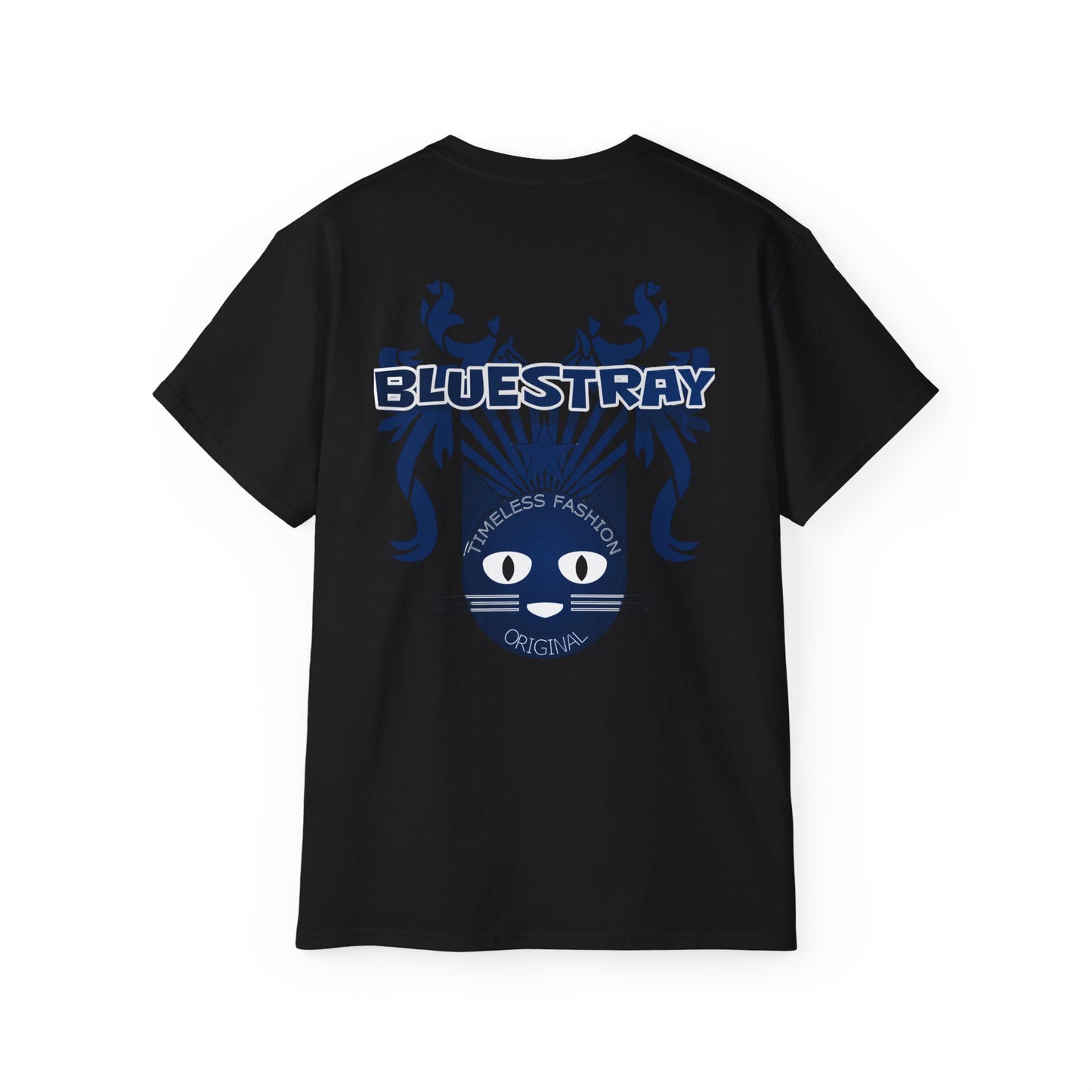 Bluestray Cat Graphic Tee — Retro Nautical Cat Design