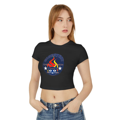 Women’s Baby Tee — Bluestray Flame Cat Logo Crop Top