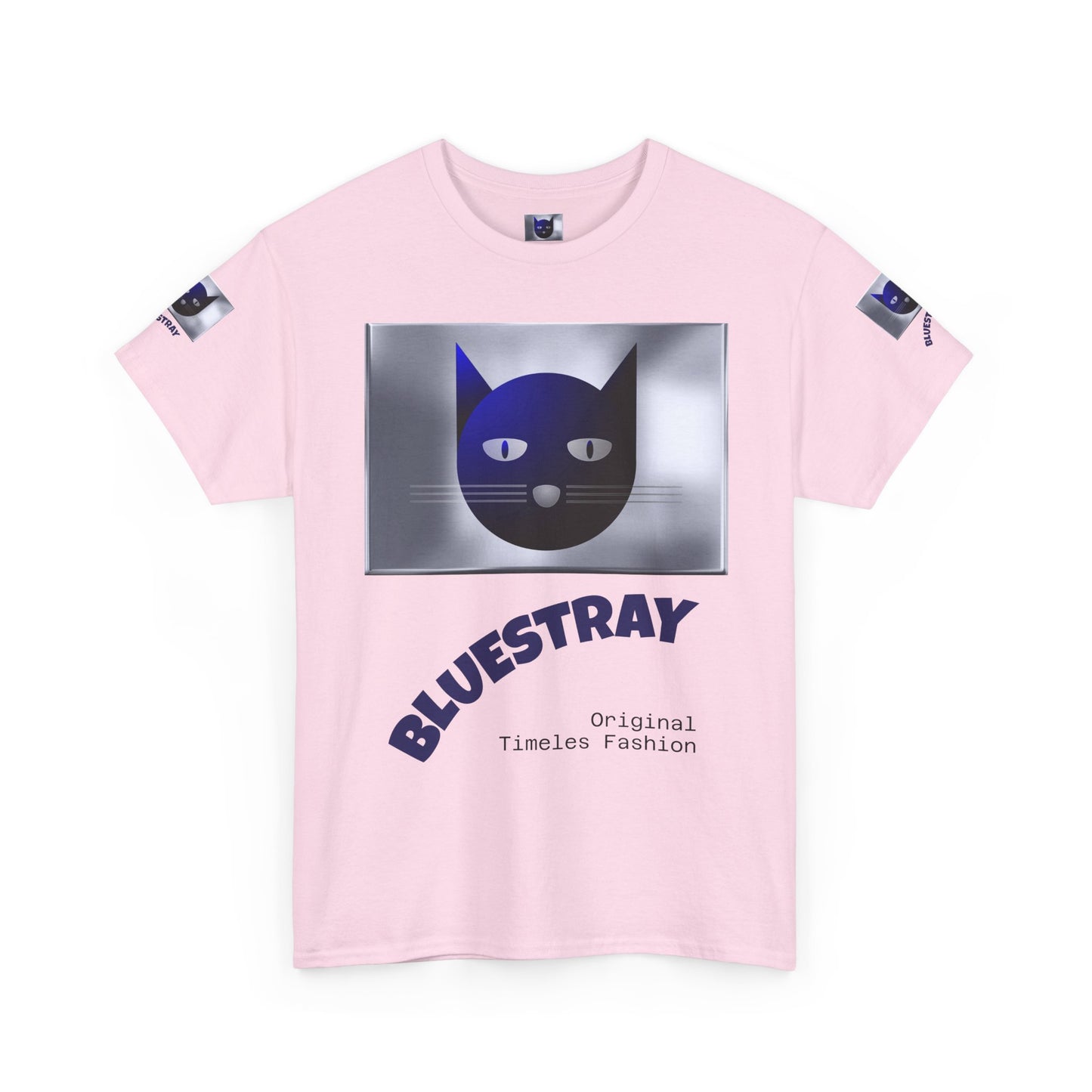 Bluestray Cat Graphic Tee — Retro Blue Cat Design