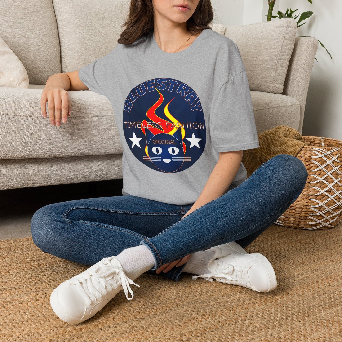 Bluestray 'Timeless Fashion' Graphic T-Shirt — Retro Flame Logo Tee
