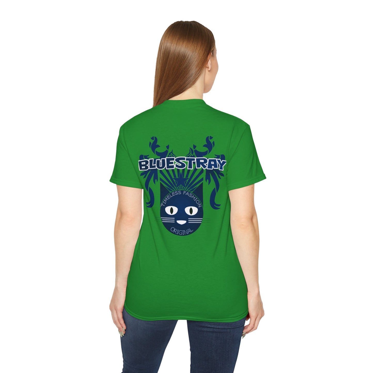 Bluestray Cat Graphic Tee — Retro Nautical Cat Design