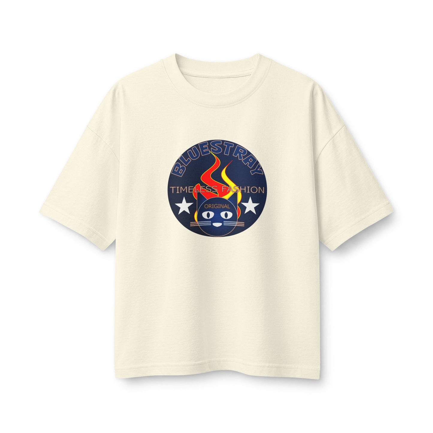 Bluestray Flame Mascot T-Shirt — Retro Campfire Logo Tee