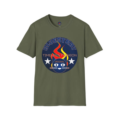 Bluestray 'Timeless Fashion' Graphic T-Shirt — Retro Flame Logo Tee