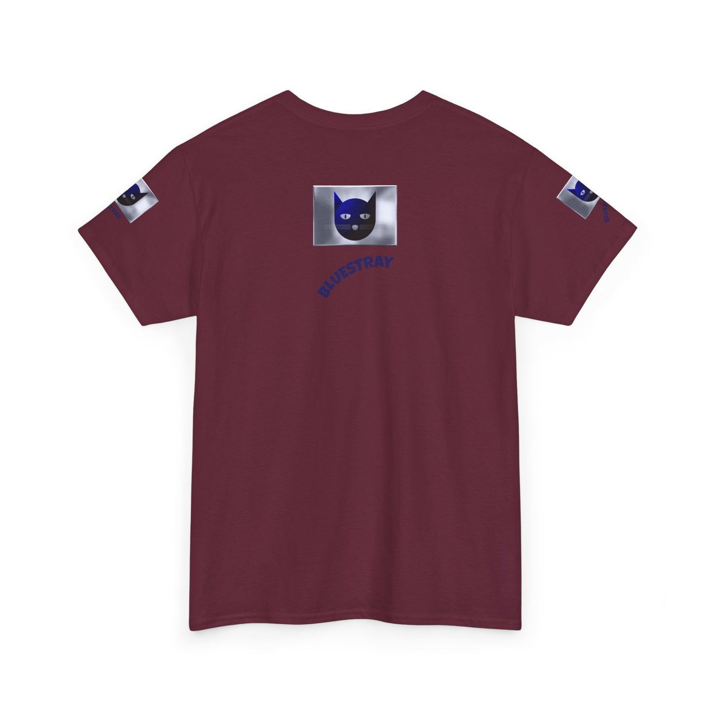 Bluestray Cat Graphic Tee — Retro Blue Cat Design