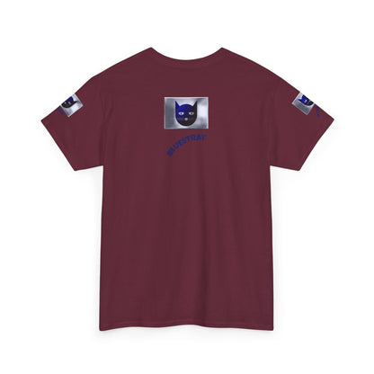 Bluestray Cat Graphic Tee — Retro Blue Cat Design