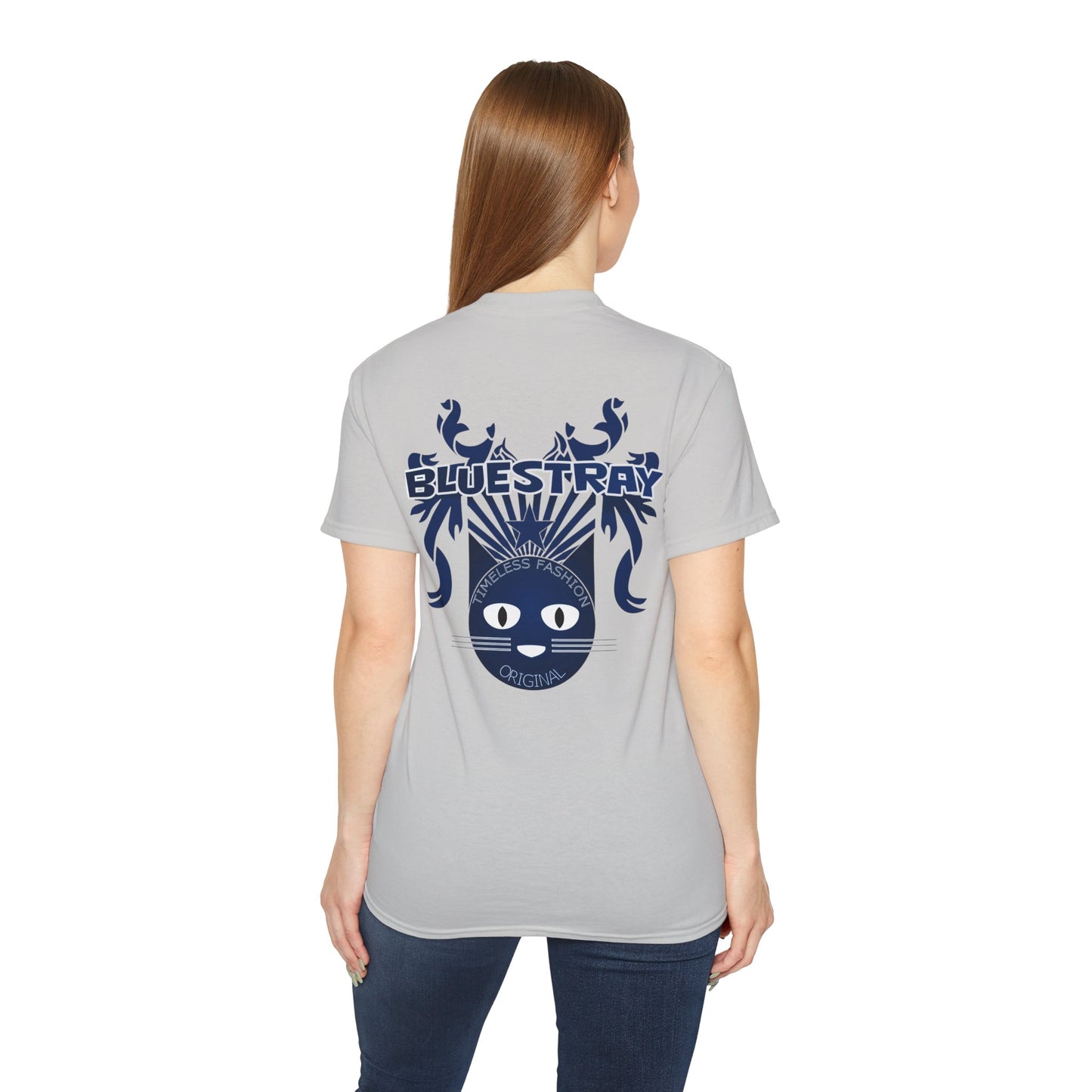 Bluestray Cat Graphic Tee — Retro Nautical Cat Design