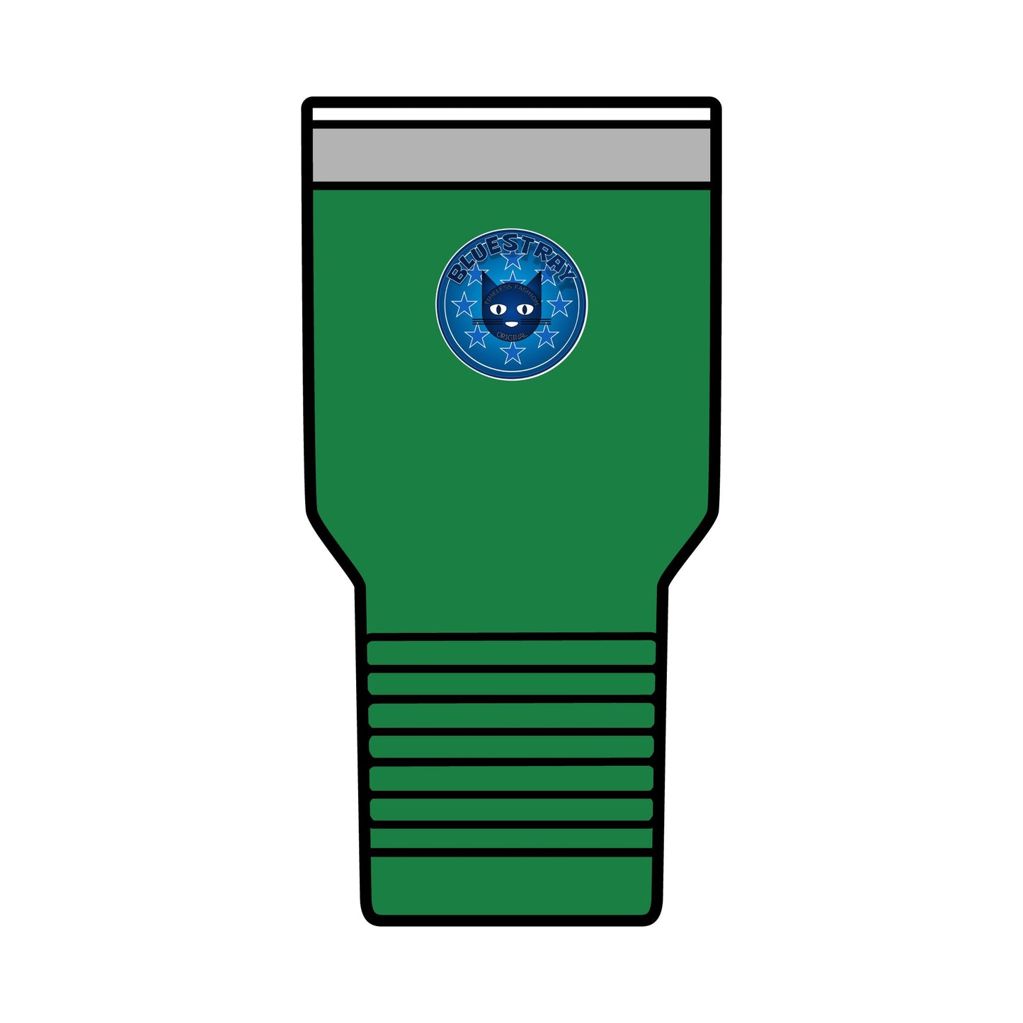30oz Insulated Tumbler — Coral Drink Cup with Bluestray Cat Sticker