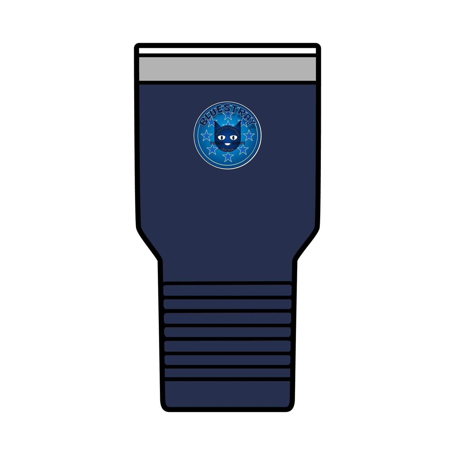 30oz Insulated Tumbler — Coral Drink Cup with Bluestray Cat Sticker
