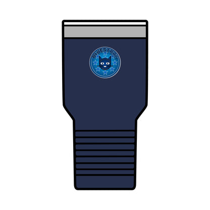 30oz Insulated Tumbler — Coral Drink Cup with Bluestray Cat Sticker