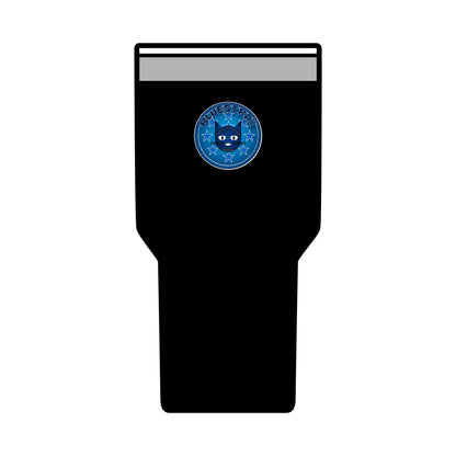 30oz Insulated Tumbler — Coral Drink Cup with Bluestray Cat Sticker